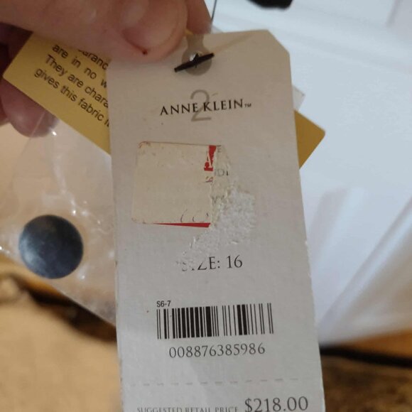 NWT Anne Klein 2 Triple Button Women's Navy Blue Blazer Sz 16  $218. Retail - Picture 3 of 5